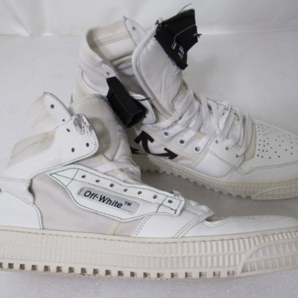 Off-White Off Court 3.0 Men's White/White Leather High Top Sneakers Sz 42 US 9 - Picture 14 of 16
